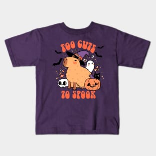 Too cute to spook a cute capybara ready for halloween Kids T-Shirt